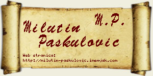 Milutin Paskulović vizit kartica